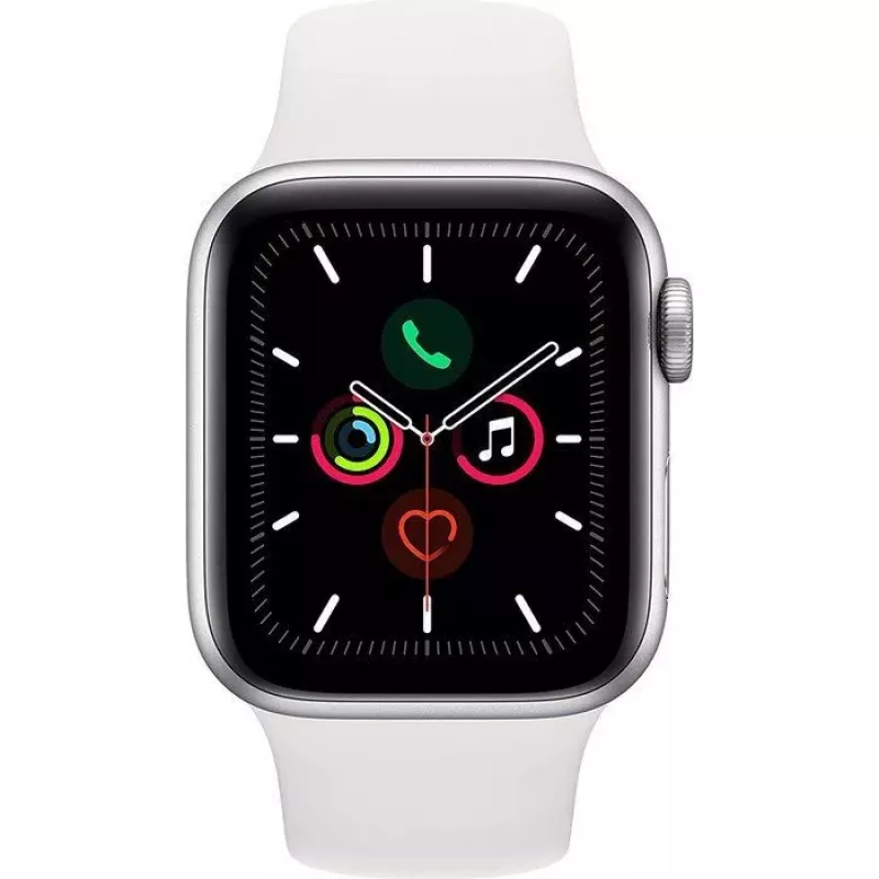 Apple Watch Series 5 GPS zilver 44mm aluminium sportkast wit