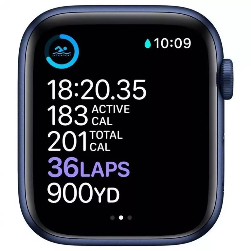 Apple Watch Series 6 GPS, 44mm aluminium kast met sportband Deep Navy