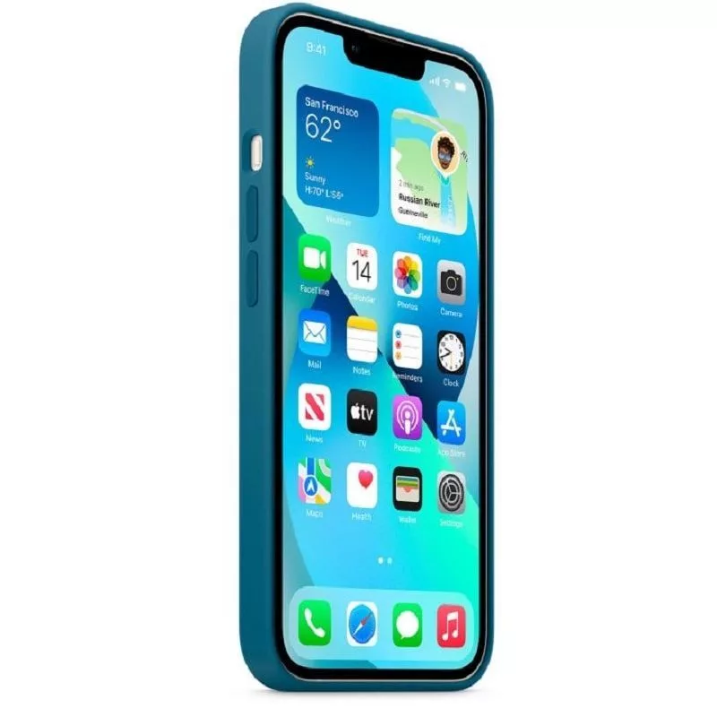 Apple iPhone 13 siliconen hoesje met MagSafe Blauhäher