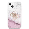Guess iPhone 13 Mini Liquid Glitter-hoesje roze transparant