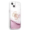 Guess iPhone 13 Mini Liquid Glitter-hoesje roze transparant
