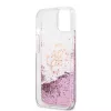 Guess iPhone 13 Mini Liquid Glitter-hoesje roze transparant