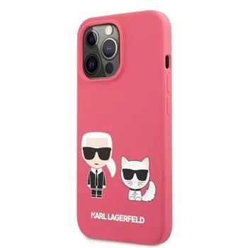 Karl Lagerfeld Apple iPhone 13 Pro Choupette Liquid Silicone Case rood