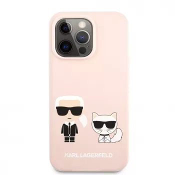 Karl Lagerfeld Apple iPhone 13 Pro Choupette Liquid Silicone Case roze