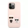 Karl Lagerfeld Apple iPhone 13 Pro Choupette Liquid Silicone Case roze