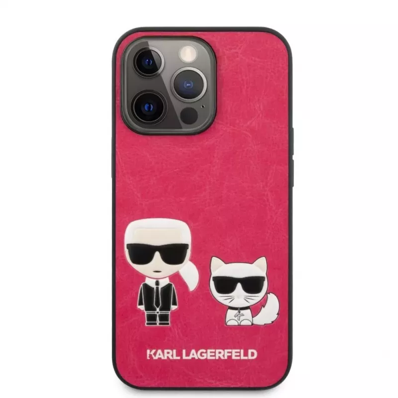 Karl Lagerfeld Apple iPhone 13 Pro Choupette PU-leer Case fuchsia