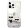 Karl Lagerfeld Apple iPhone 13 Pro Liquid Glitter Choupette Case zilver