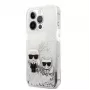 Karl Lagerfeld Apple iPhone 13 Pro Liquid Glitter Choupette Case zilver