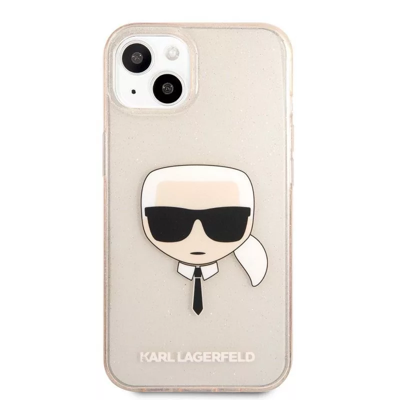 Karl Lagerfeld Apple iPhone 13 TPU Full Glitter Head Case goud
