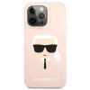 Karl Lagerfeld Apple iPhone 13 Pro Liquid Silicone Karl Head Case roze