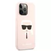 Karl Lagerfeld Apple iPhone 13 Pro Liquid Silicone Karl Head Case roze