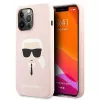 Karl Lagerfeld Apple iPhone 13 Pro Liquid Silicone Karl Head Case roze