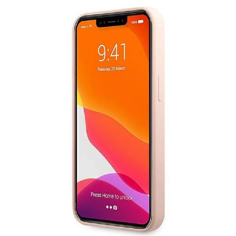 Karl Lagerfeld Apple iPhone 13 Pro Liquid Silicone Karl Head Case roze