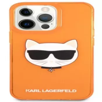 Karl Lagerfeld Apple iPhone 13 Pro Fluo TPU Choupette Head Case oranje