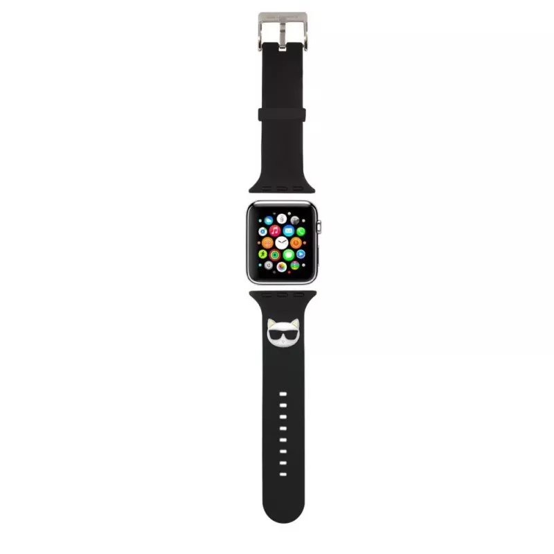 Karl Lagerfeld Apple Watch 38/40/41mm Choupette Head Watch Strap zwart