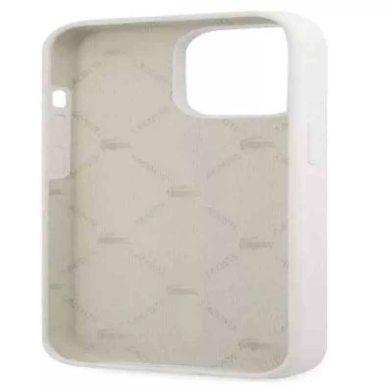 Lacoste Apple iPhone 13 Pro Liquid Silicone Allover Pattern Case wit