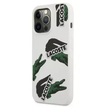Lacoste Apple iPhone 13 Pro Liquid Silicone Allover Pattern Case wit