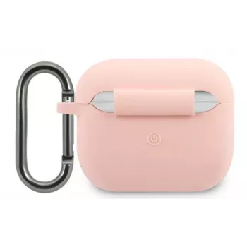 Lacoste Apple AirPods 3 Liquid Silicone Glossy Printing Logo Case roze
