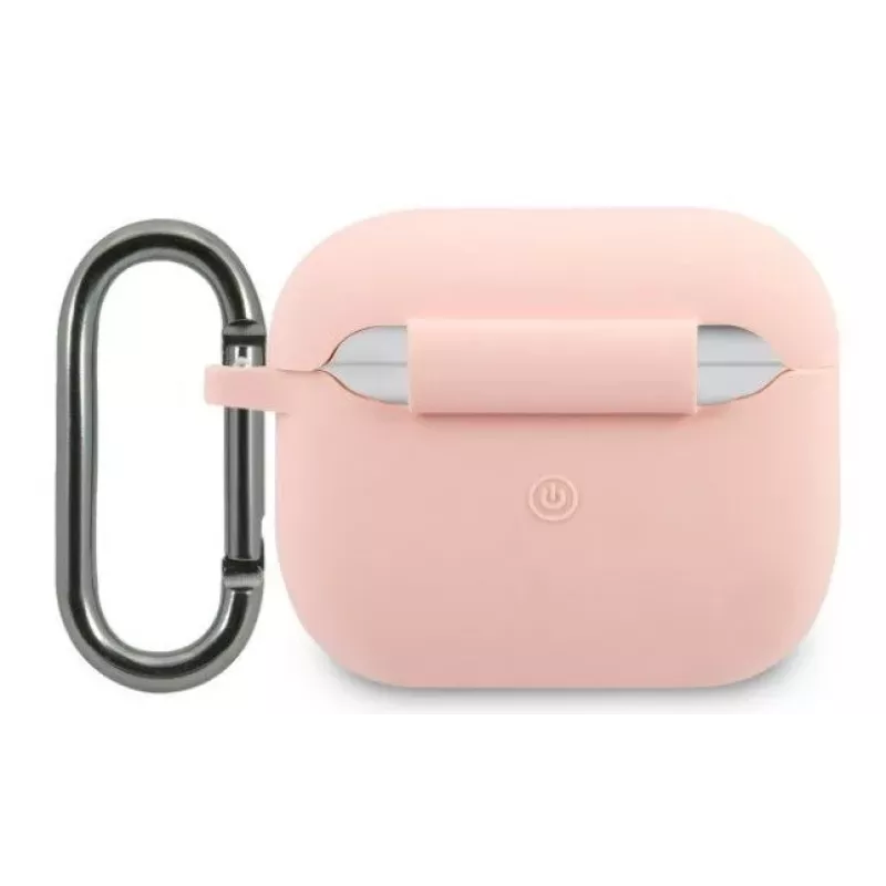 Lacoste Apple AirPods 3 Liquid Silicone Glossy Printing Logo Case roze