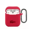Lacoste Apple AirPods 1/2 Liquid Silicone Glossy Printing Logo Case rood