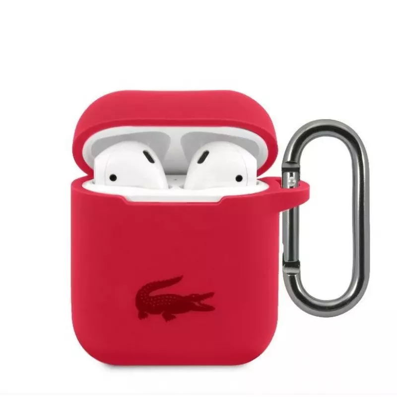 Lacoste Apple AirPods 1/2 Liquid Silicone Glossy Printing Logo Case rood