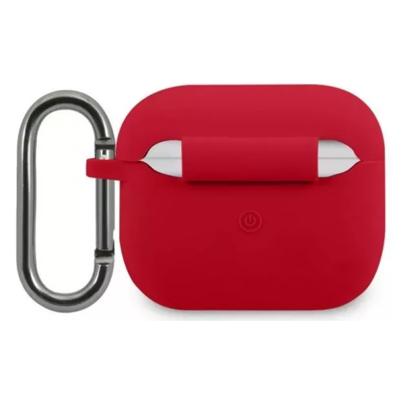 Lacoste Apple AirPods 3 Liquid Silicone Glossy Printing Logo Case rood