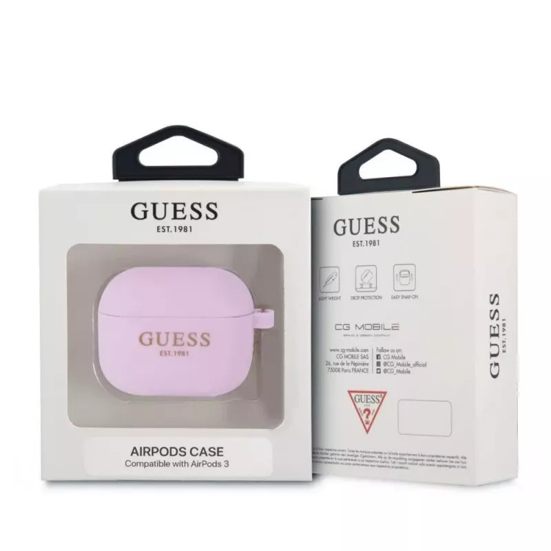 Guess Apple AirPods 3 Charms siliconen hoesje paars