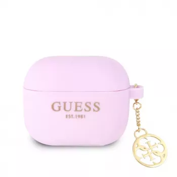 Guess Apple AirPods 3 Charms siliconen hoesje paars