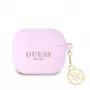 Guess Apple AirPods 3 Charms siliconen hoesje paars