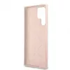 Guess Samsung Galaxy S22 Ultra Siliconen Metal Logo Case roze
