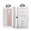 Guess Samsung Galaxy S22 Ultra Siliconen Metal Logo Case roze