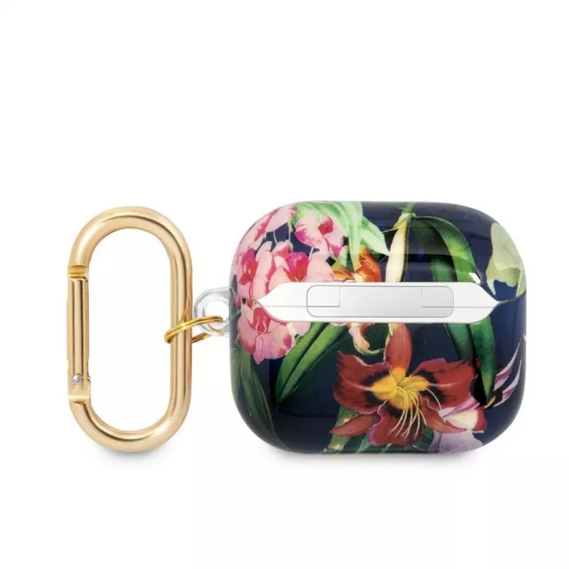 Guess Apple AirPods 3 TPU Flower Print Case blauw