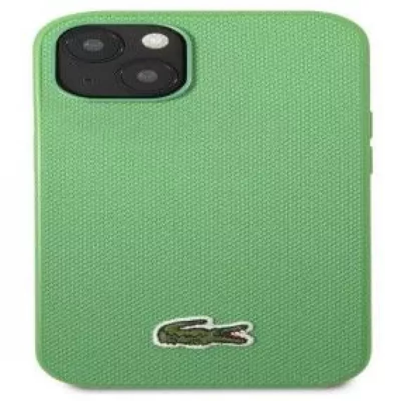 Lacoste Apple iPhone 14 Iconic Petit Pique Logo groene achterkant hoesje