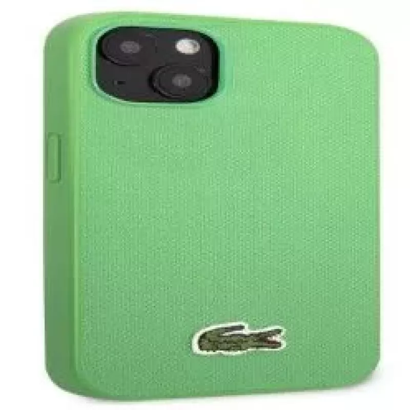 Lacoste Apple iPhone 14 Iconic Petit Pique Logo groene achterkant hoesje