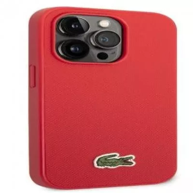 Lacoste Apple iPhone 14 Pro Iconic Petit Pique Logo Case rood