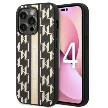 Karl Lagerfeld Apple iPhone 14 Pro 6,1 Hardcase Monogram Stripe bruin