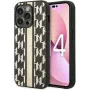Karl Lagerfeld Apple iPhone 14 Pro Max 6,7 inch Monogram Stripe bruin achterkant hoesje