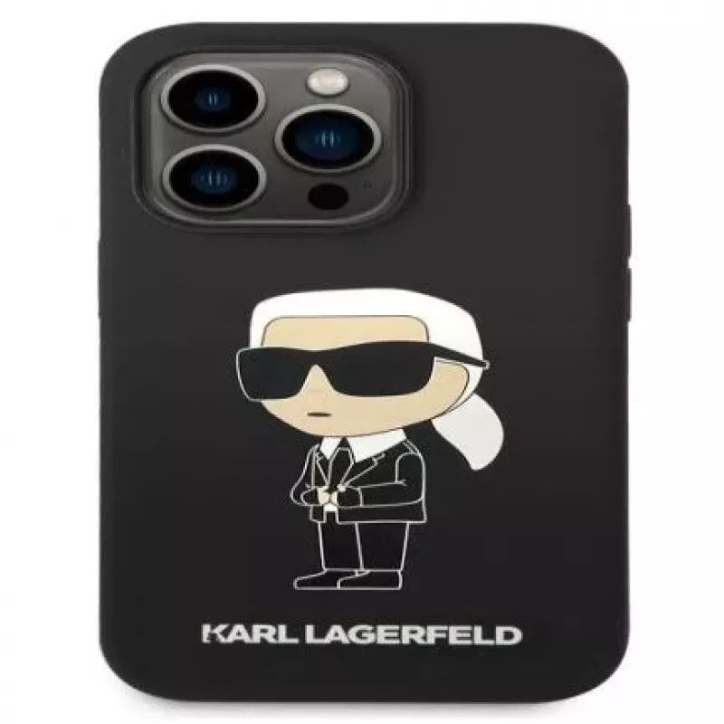 Karl Lagerfeld Apple iPhone 14 Pro Max Liquid Silicone Ikonik NFT hoesje zwart