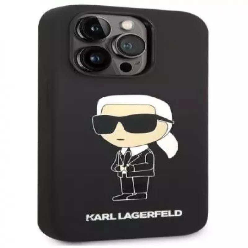 Karl Lagerfeld Apple iPhone 14 Pro Max Liquid Silicone Ikonik NFT hoesje zwart