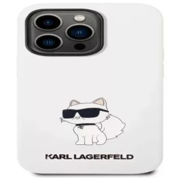 Karl Lagerfeld Apple iPhone 14 Pro Liquid Silicone Choupette NFT hoesje wit