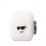 Karl Lagerfeld 3D Logo NFT Choupette Head Silicone Case voor AirPods 1/2 wit