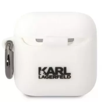 Karl Lagerfeld AirPods 1/2 Choupette Siliconen hoesje wit