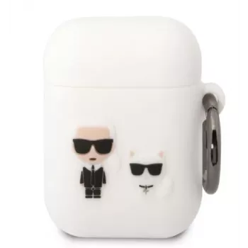 Karl Lagerfeld AirPods 1/2 Choupette Siliconen hoesje wit