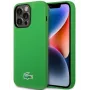 Lacoste Apple iPhone 15 6.1 Liquid Silicone Microfiber Croc Logo Magsafe achterkant hoesje groen