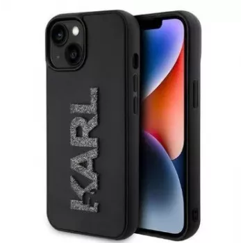 Karl Lagerfeld Apple iPhone 15 HC 3D LOGO GLITTER zwart
