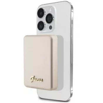 Guess Powerbank 3000mAh MagSafe Metal Script Logo goud