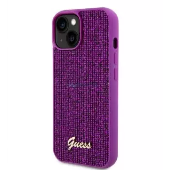 Guess Apple iPhone 15 Sequin Script Logo hoesje magenta