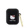 Hello Kitty Liquid Silicone 3D Kitty Head Logo case voor AirPods 1/2 zwart