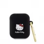 Hello Kitty Liquid Silicone 3D Kitty Head Logo case voor AirPods 1/2 zwart