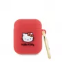 Hello Kitty hoesje voor Apple AirPods 1/2 siliconen 3D Kitty Head rood